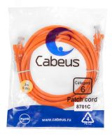 Патч-корд U/UTP, категория 6, 2xRJ45/8p8c, неэкранированный, оранжевый, PVC, 3м 8701c Cabeus