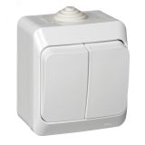 ЭТЮД Выключатель двухклавишный наружный IP44 белый BA10-042B Systeme Electric