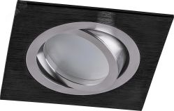 Светильник ИВО-50w G5.3 поворотный квадратный черный-хром 32638 FERON