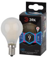 Лампа светодиодная F-LED P45-9w-840-E14 frost (филамент, шар мат, 9Вт, нейтр, E14) (10/100/3600) Б0047027 ЭРА