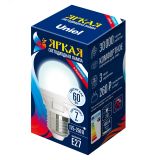 Лампа светодиодная LED 7вт 175-250В шар матовый 600Лм Е27 4000К ЯРКАЯ UL-00002418 Uniel