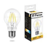 Лампа светодиодная LED 7вт Е27 теплый FILAMENT 25569 FERON