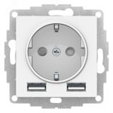 ATLASDESIGN РОЗЕТКА 16А с 2 USB A+A, 5В/2,4А, 2х5В/1,2А, механизм, ЛОТОС ATN001330 Systeme Electric