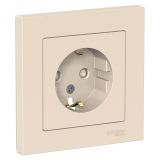 Розетка ATLASDESIGN с заземлением со шторками 16А в сборе бежевый ATN000244 Systeme Electric