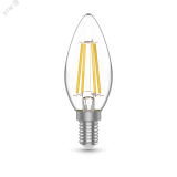 Лампа светодиодная филаментная LED 4.5 Вт 420 лм 4100К AC180-240В E14 свеча нейтральный  Basic Gauss 1031215 GAUSS