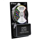 Лента светодиодная LEDх60/м 3м 14.4w/m драйвер 12в RGB 27722 FERON