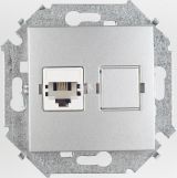 Розетка компьютерная RJ45 категория 5е алюминий 1591598-033 Simon