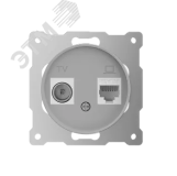 Розетка двойная антенна/компьютер TV/RJ45 кат.5e, цвет серый (серия Florence) 7700246 OneKeyElectro
