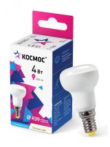 Светодиодная лампа LED 4Вт R39 220В Е14 3000К теплый 300 лм, КОСМОС Lksm_LED4wR39E1430 Космос