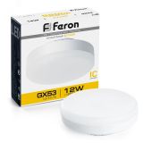 Лампа светодиодная LED 12вт GX53 теплый таблетка 25833 FERON