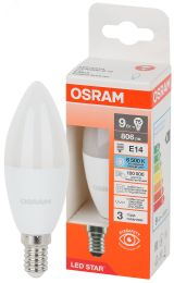 Лампа светодиодная LED Star Свеча 9Вт (замена 75Вт), 806Лм, 6500К, цоколь E14 OSRAM 4058075696839 LEDVANCE