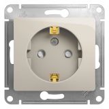 GLOSSA розетка с заземлением со шторками молочный GSL000945 Systeme Electric