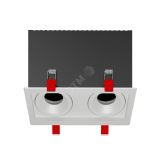 Рамка для модульного светильника FLEX 50 12 двойная встраиваемая 110х220х130мм RAL9010 поворотная ВАРТОН V1-R0-00435-10013-2000000 Вартон