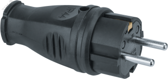 Вилка Navigator 61 368 NCA-PLR02-16A-E-IP44-BL прямая с заземлением каучук черная 20659 Navigator Group