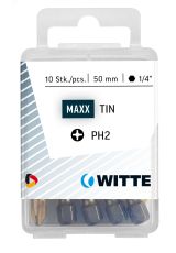 Бита PH2 х 50 мм 1/4'' E6.3 Industrial TiN покр. нитрид титана (5 штук) 427552200 WITTE