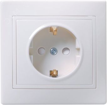 КВАРТА Розетка с заземлением со шторками белая 16А ERK11-K01-16-DM IEK