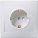 КВАРТА Розетка с заземлением со шторками белая 16А ERK11-K01-16-DM IEK
