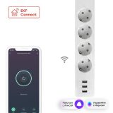 Умный удлинитель Connect Wi-Fi c USB RCE-1-WF EKF