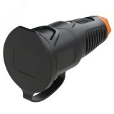 Розетка каб 16A/250V/2P+E/IP54 с черным крышкой и корпусом, маркер оранжевый 00-00027023 PCE