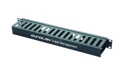 Организатор кабельный щелевой 19', 1U, с крышкой, черный 25B-1U-11BL Eurolan