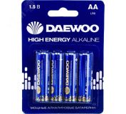 Элемент питания LR 6 (AA) DAEWOO Energy Alkaline блистер, 4 шт. 4895205029781 JazzWay