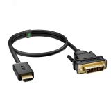 Кабель HDMI 19AM на DVI 25М, 0.3 м., черный, позолоченные контакты 1000600616 Greenconnect