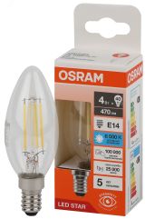 Лампа светодиодная филаментная LED Star Свеча 4Вт (замена 40Вт), 470Лм, 6500К, цоколь E14 OSRAM 4058075687943 LEDVANCE
