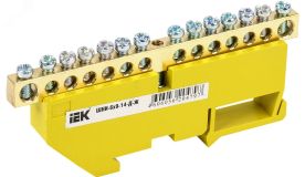 Шина PE земля на DIN-изоляторах ШНИ-6х9-14-Д-Ж YNN10-69-14D-K05 IEK