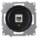 Розетка компьютерная 1xRJ45 кат.5e, цвет чёрный (серия Florence) 2172816 OneKeyElectro