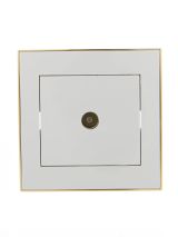 Розетка RAIN ТВ оконечная белая с боковой вставкой золото 703-0226-130 Lezard
