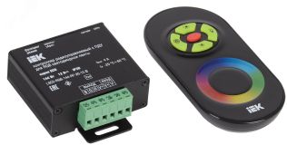 Контроллер с ПДУ радио RGB 3 канала 12В 4А 144Вт черный IEK LSC1-RGB-144-RF-20-12-B IEK
