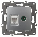 Розетка RJ45+TV, Эра Elegance, алюминий, 14-3110-03 Б0034316 ЭРА