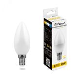 Лампа светодиодная LED 9вт E14 теплый матовая свеча 25798 FERON
