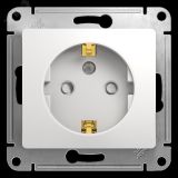 GLOSSA Розетка с заземлением со шторками в рамку белая GSL000145 Systeme Electric