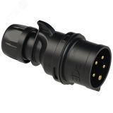 Вилка кабельная 32А/400V/3P+N+E/IP44, черная 00-00002622 PCE