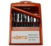 Набор сверл по металлу 19 шт. 1-10 мм Р6М5 металлический кейс 238140 Hortz