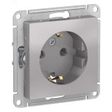 Розетка ATLASDESIGN с заземлением 16А механизм алюминий ATN000343 Systeme Electric