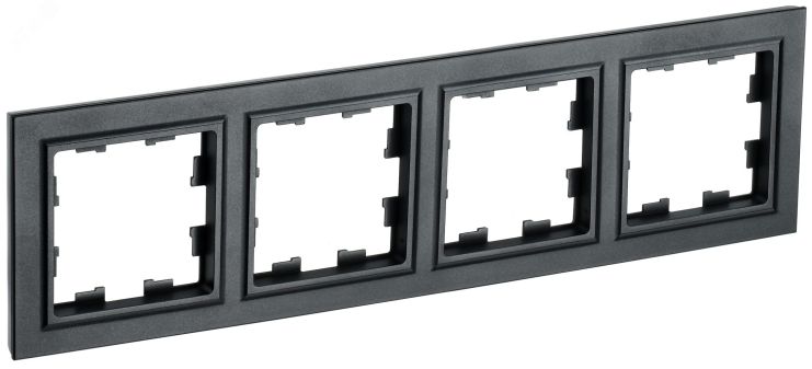 BRITE Рамка 4 поста РУ-4-БрЧ черный BR-M42-K02 IEK