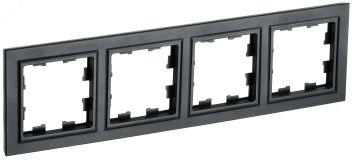 BRITE Рамка 4 поста РУ-4-БрЧ черный BR-M42-K02 IEK
