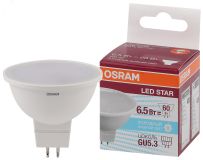 Лампа светодиодная LED 6,5Вт GU5.3 6500К 500лм 230V FR MR16 (замена 60Вт) OSRAM LS 4058075480612 LEDVANCE