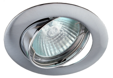Светильник встраиваемый литой KL1A SN/1 поворотный, MR16, 12V, 50W, сатин никель Б0049566 ЭРА