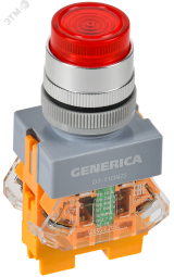 Кнопка D7-11DNZS d=22мм 1з+1р с подсв. и фикс. кр. GENERICA BBT50-11DNZS-3-11-K04-G IEK