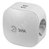 Тройник 3гн 220V + 2xUSB 2000mA, c заземл, со шт (белый) (6/36/864) SP-3e-USB-2A Б0015243 ЭРА