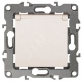 Розетка 2P+E Schuko со шторками с крышкой, 16A-250В, Эра12, слоновая кость, 12-2103-02 Б0014694 ЭРА