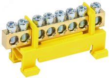 Шина PE земля на DIN-изоляторе типа Стойка ШНИ-6х9-8-С-Ж YNN10-69-8P-K05 IEK