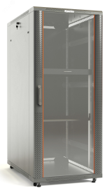 Шкаф напольный 19-дюймовый 27U 1388x600х800 мм (ВхШхГ) передняя дверь сплошная задняя дверь сплошная ручка с замком крыша нового типа цвет черный RAL 9004 разобранный 501858 Hyperline