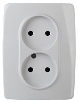 Розетка 2X2P, 16A-250В, Эра12, белый, 12-2107-01 Б0031238 ЭРА