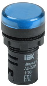 Лампа светодиодная AD-22DS сигнальная синяя BLS10-ADDS-024-K07 IEK