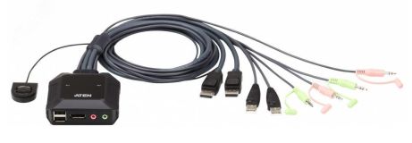 Переключатель KVM 2 порта, DisplayPort, USB, 4096 x 2160 1000522469 Aten