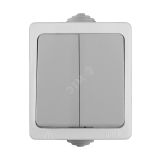 Выключатель Аллегро 2 клавиши IP54 серый 1280 UNIVersal